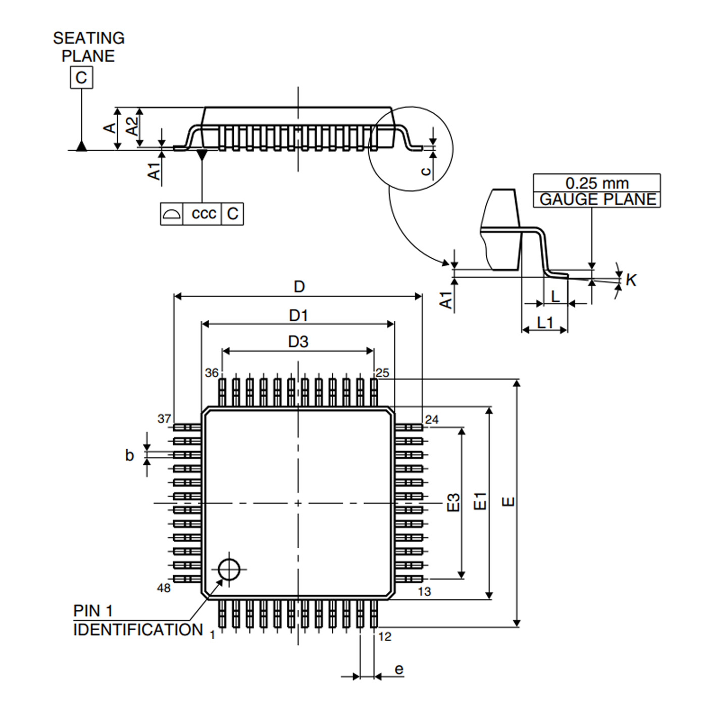 STM8L052C6T6 package